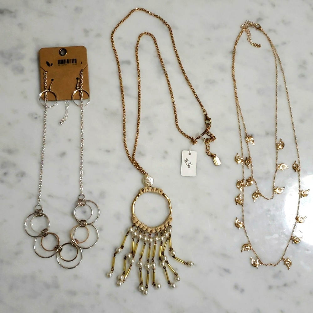 Necklaces gold and silver chains